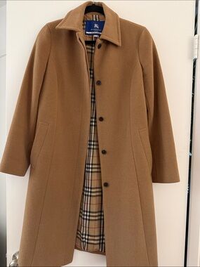 Burberry Camel Wool Single-Breasted Coat